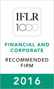 IFLR1000 (2016) Recommended Firm Rosette